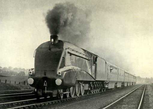 The inaugural run of a Silver Jubilee set in King George V's Silver Jubilee year, 1935, seen on the ECML at Hatfield, Hertfordshire