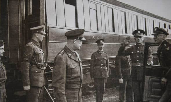 General Eisenhower leaves the armoured LNER carriages built for his personal use until the D-Day 1944 landings took forces to Europe