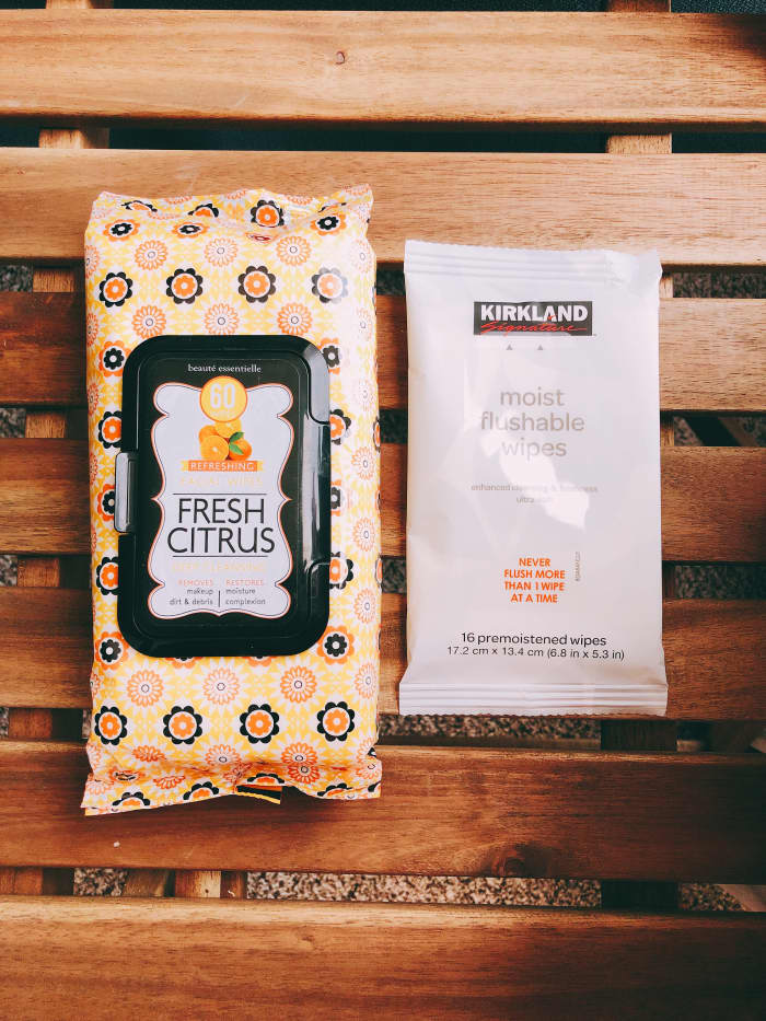 I always bring some tissues with me. Plus bathroom travel hassles can start with your flight if they run out of toilet paper. I also carried cleansing face wipes to clean my face every time I woke up from asleep.