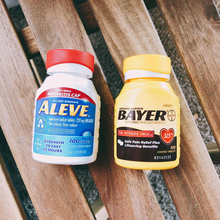 You may end up sore after dragging luggage around the airport, exploring a new city on foot, and sleeping in a bed that isn’t your own. Take some light medication.
