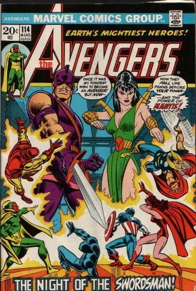 Appears in more than 13 panels and on more than 4 pages. Should be Mantis 1st full appearance. 1st Mantis cover and issue when she joins Avengers.