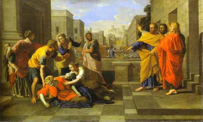 Sapphira is the wife of Ananias, member of the first Christian community of Jerusalem. The couple sells a plot of land and pretend to lay the full proceeds at the feet of the apostles. Peter sees through the deception and the couple are struck down.