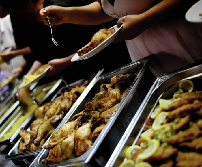 Ask at local churches if they need help serving community meals or find a place that feeds the homeless and offer to help.