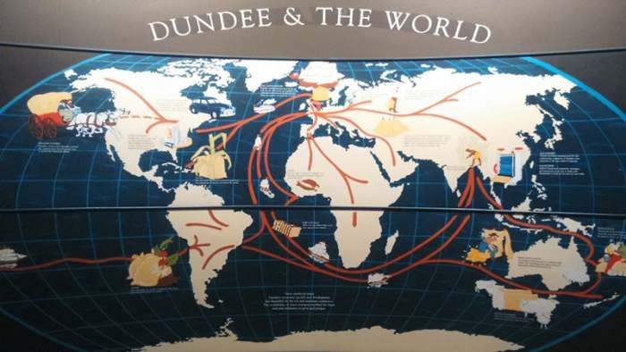 The rise of the jute industry in Dundee and the export of raw jute from the Indian subcontinent. Dundee & The World - Exhibition London
