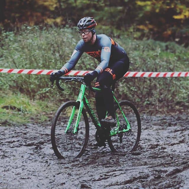 Racing through the mud rolling on Maxxis Mud Wrestler cyclocross tires. Photo courtessy of Mick Bown