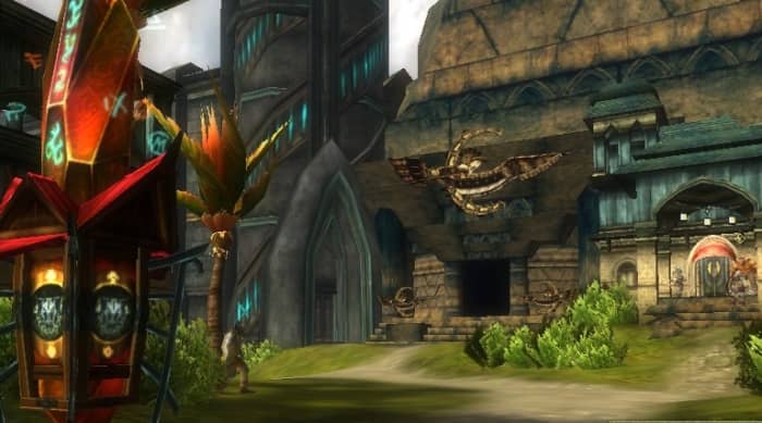 All shown here: entryways to airship vendor and guild airships, the auction house in the distance on the right, and fore left, the Orien Lightning Post.