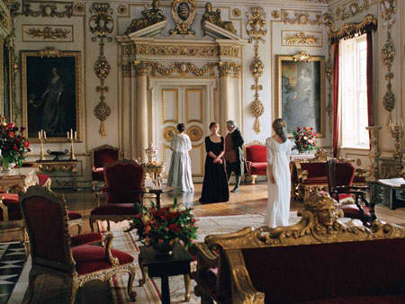 The Wilton House in Salisbury, England. The Pride and Prejudice 2005 film used the rooms inside this house for the rooms of Pemberly.