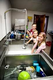 In large families, there are strict gender demarcation between boys &girls.There is no equal parity as far as gender goes. Girls oftentime assume most of the chores &/or household responsibilities Boys are assigned as little chores as possible.
