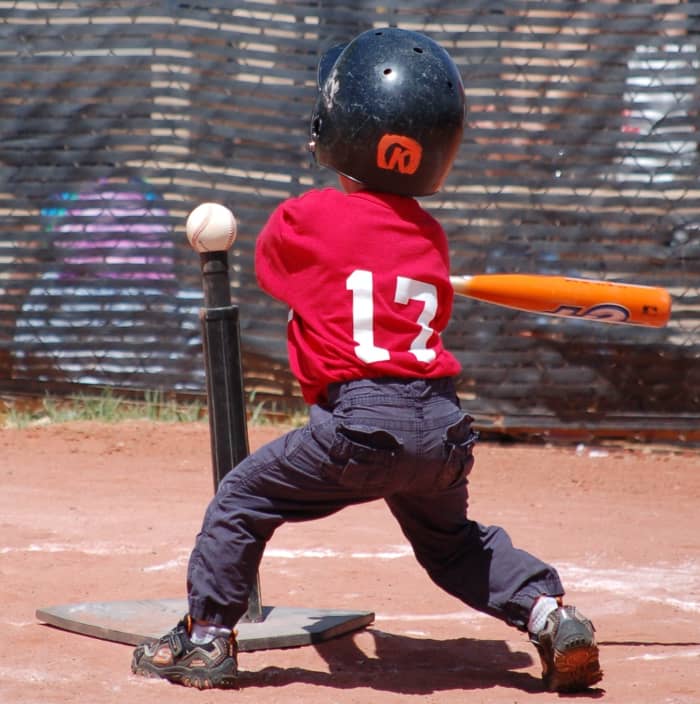 T-Ball Player up to Bat at the Tee