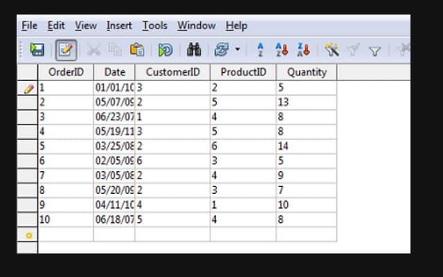 open office database examples