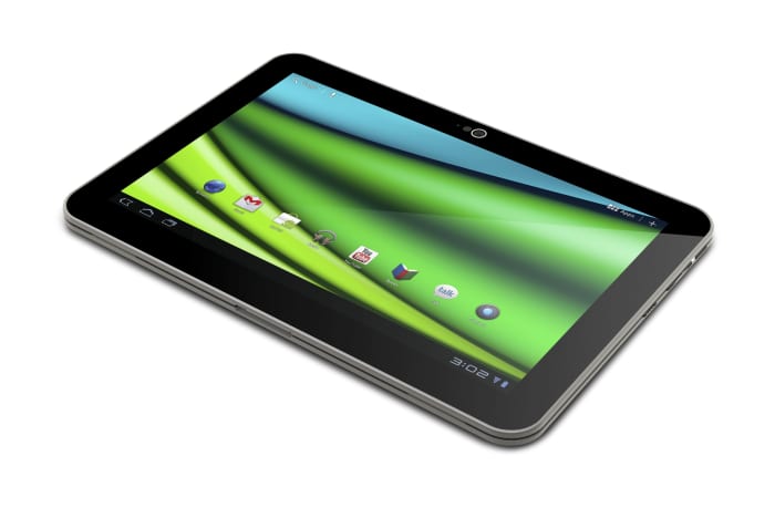 The Toshiba Excite tablet comes with a 5-megapixel rear-facing camera, and has Kaspersky antivirus software preloaded.