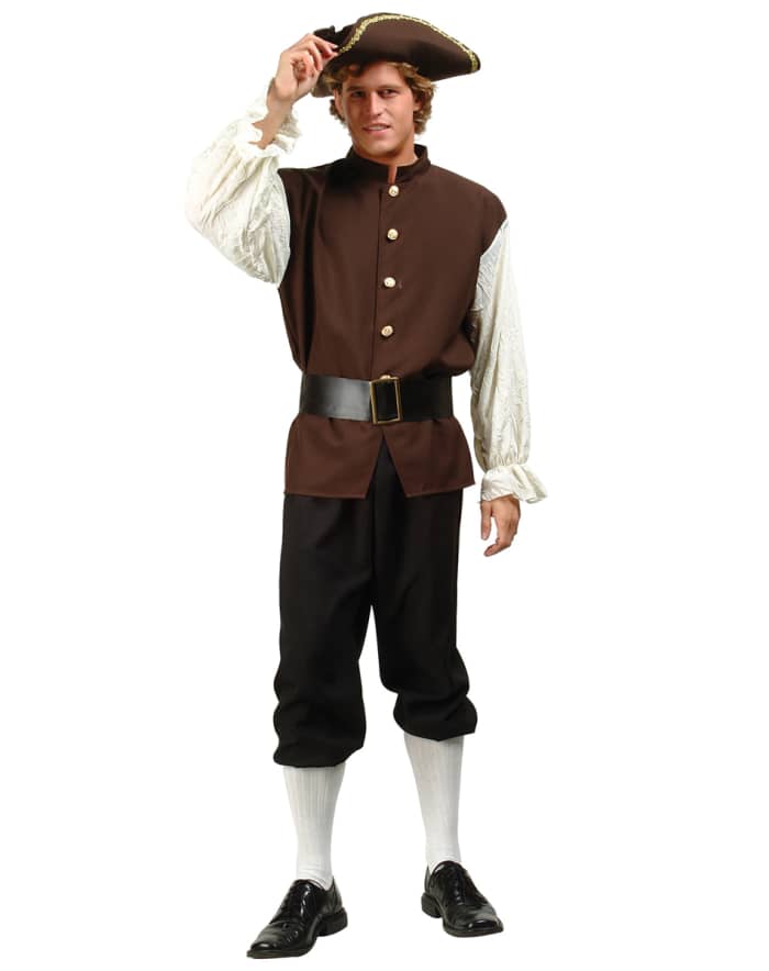 Adult Men's Costume for the patriot Samuel Adams, essayist and political leader of Boston, Massachusetts, during the War of Independence.
