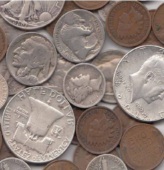Here is a mixed picture of some cool old coins that I have bought in my time picking tag sales, estate sales, and thrift shops.