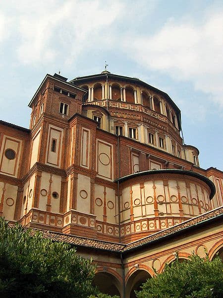 Santa Maria della Grazie, Milan, Italy. Architect: Donato Bramante (1444-1514) Notice the brick structure and the N. Italian tradition of a squared dome.