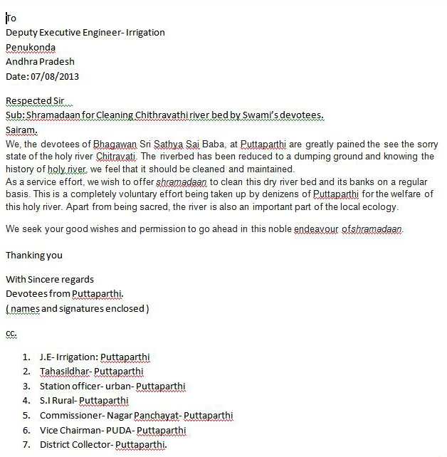 The letter to all local authorities so that there are not 'official' problems in the future.