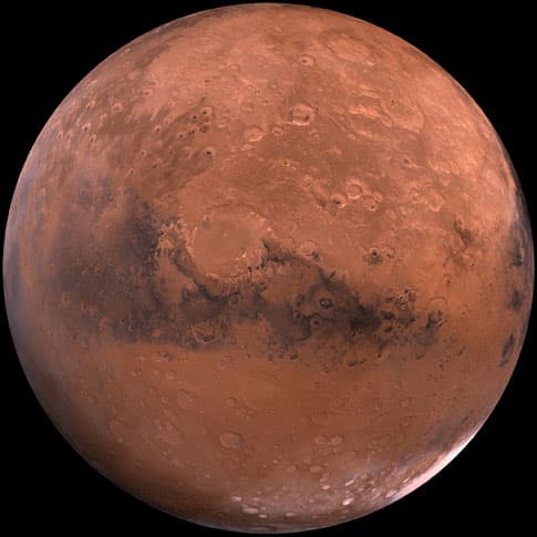 The planet Mars, the origin of the invaders in the novel War of the World, as well as some movie adaptations.