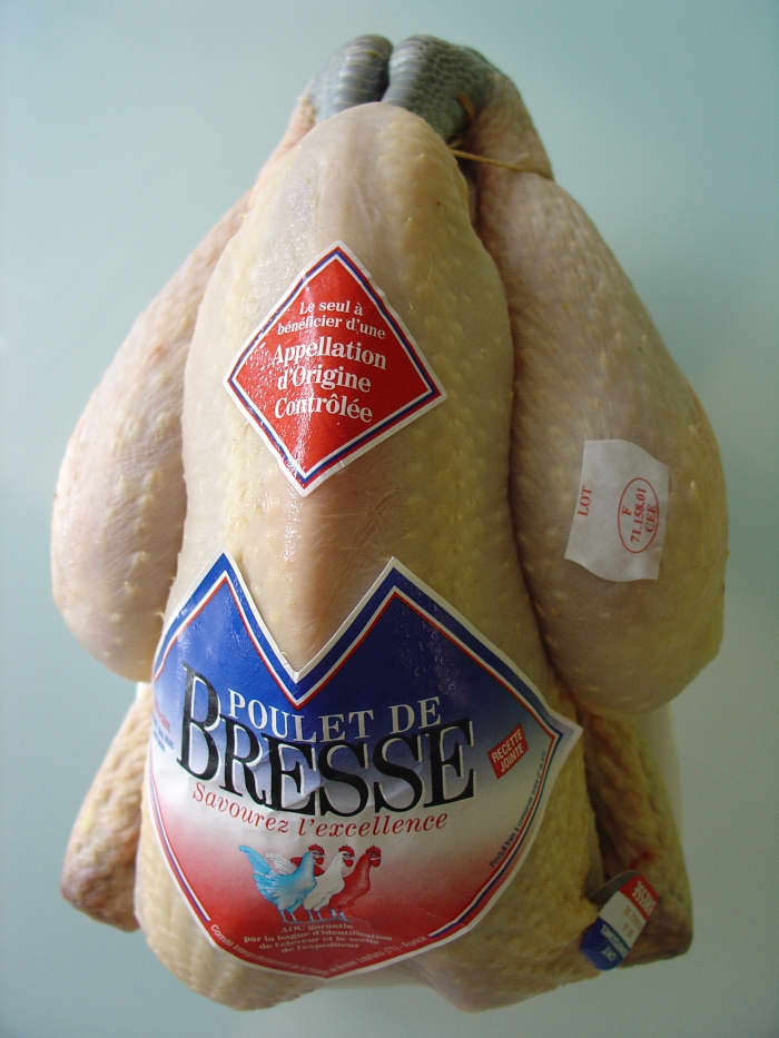 Notice how the carcass of a French Bresse is much leaner than American meat breeds - Quality over quantity.