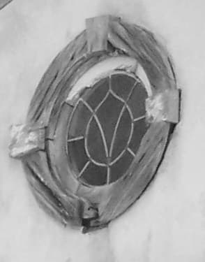 This is a close up of the round window I fell in love with. It almost looks like an artist's sketch now.