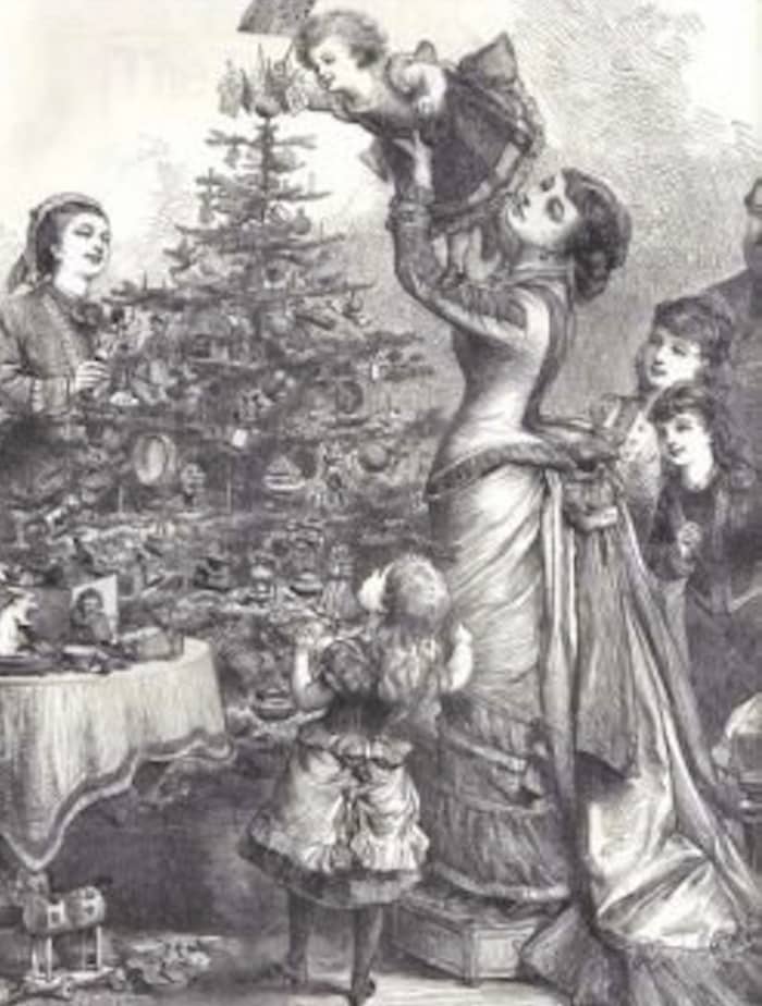 The custom of elaborately decorated Christmas trees was popularized in the U.S. by the Victorians and epitomizes the exhuberant Victorian love of opulence.