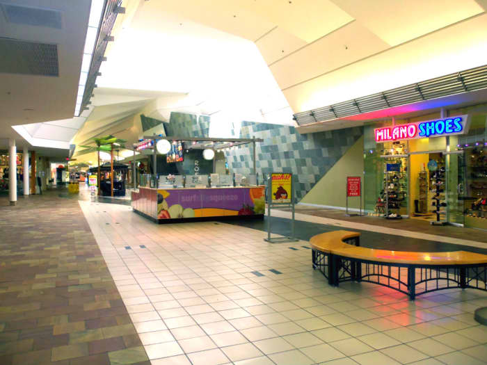- A small "Slice" of the Buena Park Mall of which encapsulates the overall " Design & Feel" of the venue - Floor tile blend, ceiling facets, and examples of the "Mini Businesses" operated by the many "Isle Merchants" found throughout the mall -