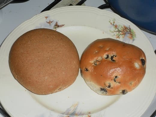 In Lancashire, if you want the item on the right ask for a currant teacake. If you ask for a teacake, you'll get the item on the left