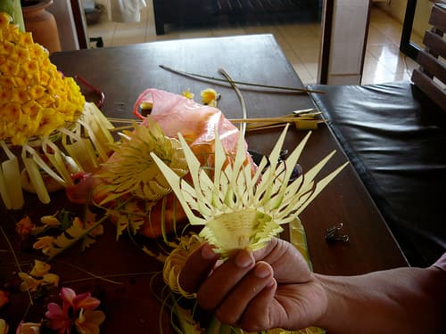 And what about this beautiful decoration made from young coconut leaves? These are just amazing and a good amount of time is put into making it.
