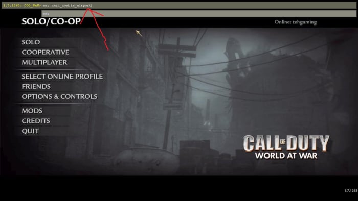 Type in the code after pressing the ` key on your keyboard. (map nazi_zombie_(whatever the map is called) Then press enter.
