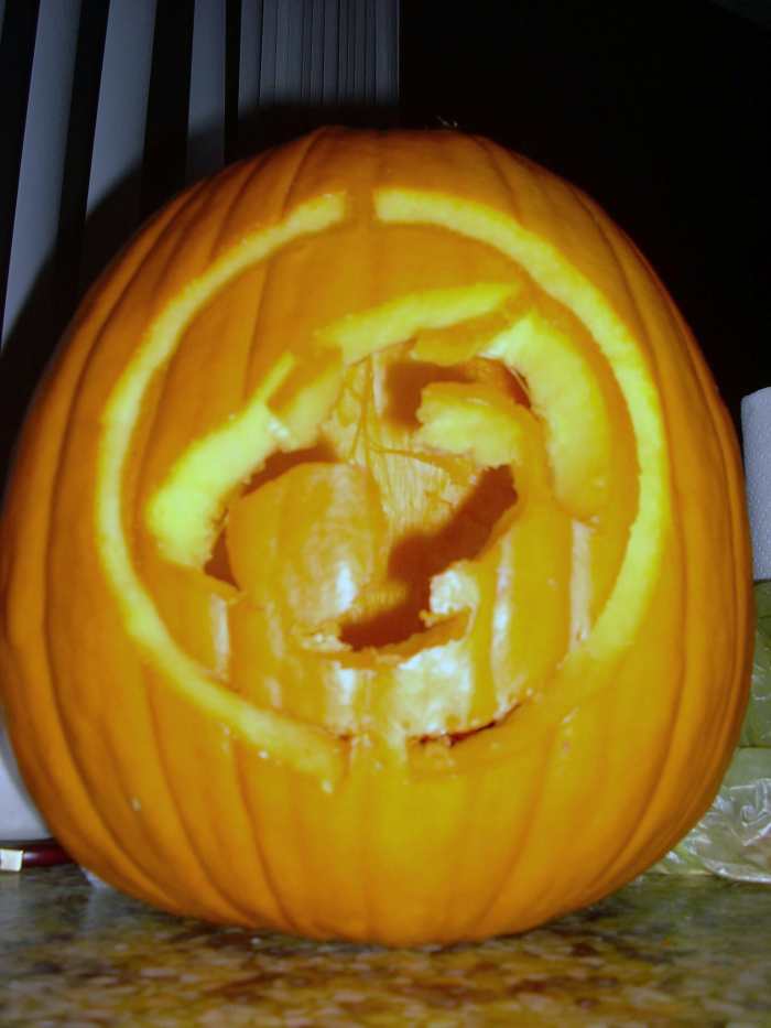 A lot of effort goes into carving pumpkins, like how carving this Thundercats logo took over an hour!