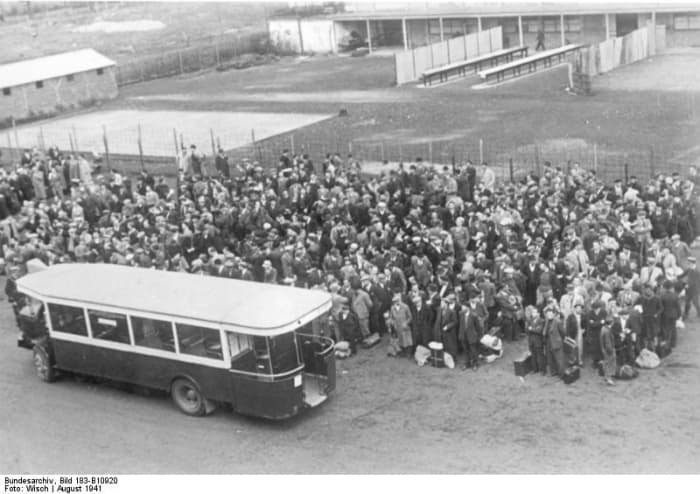 August 1941. A view of Drancy internment camp, where were Parisian Jews were gathered before deportation to the concentration camps
