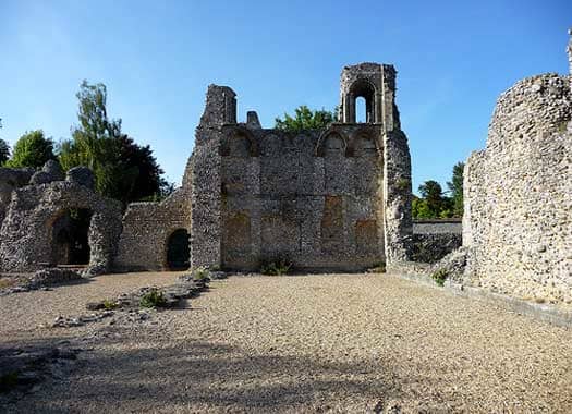 Ruins of the Roman city of Venta Belgarum originally settled by the Belgae. Today, Winchester, England.