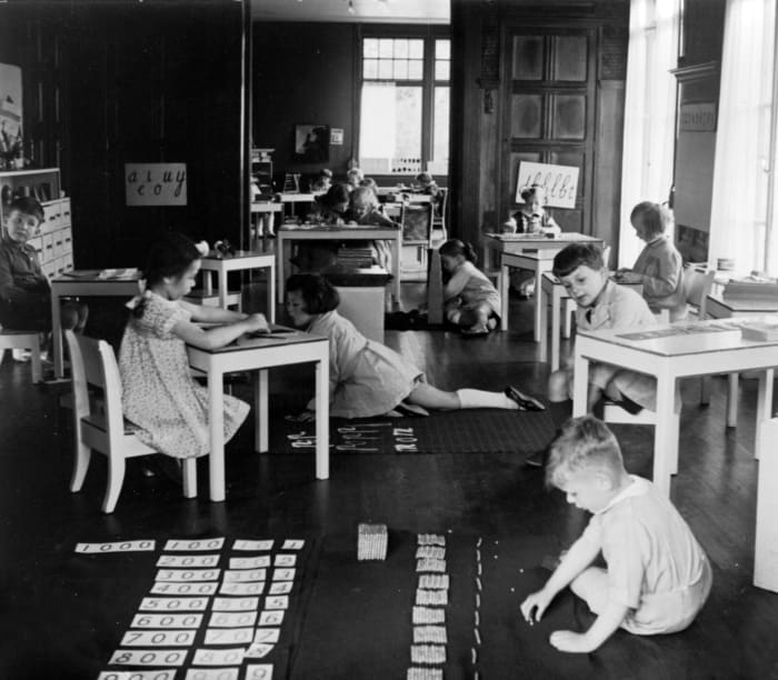 Maria Montessori advocated for classroom furniture to fit the size of her pupils.