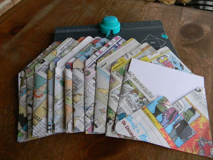 Have you ever considered making envelopes with newspapers? Here are the directions for making these colorful envelopes.