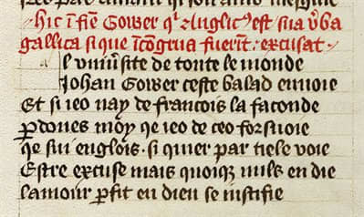 Norman French text, "Mirur," written by Robert of Gretham on moral advice of the conduct for nobles.