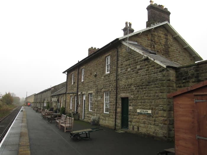 Buildings facing the platform at Leyburn, one stop short of the Wensleydale Railway's terminus at Redmire