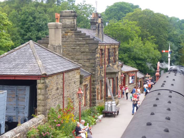 Goathland is the next station towards Pickering on the NYMR. Buildings display stepped gabling that dates back around a century and a half, goods shed, coal depot with roofed lime cell (lime was used by farmers to 'condition' the soil)