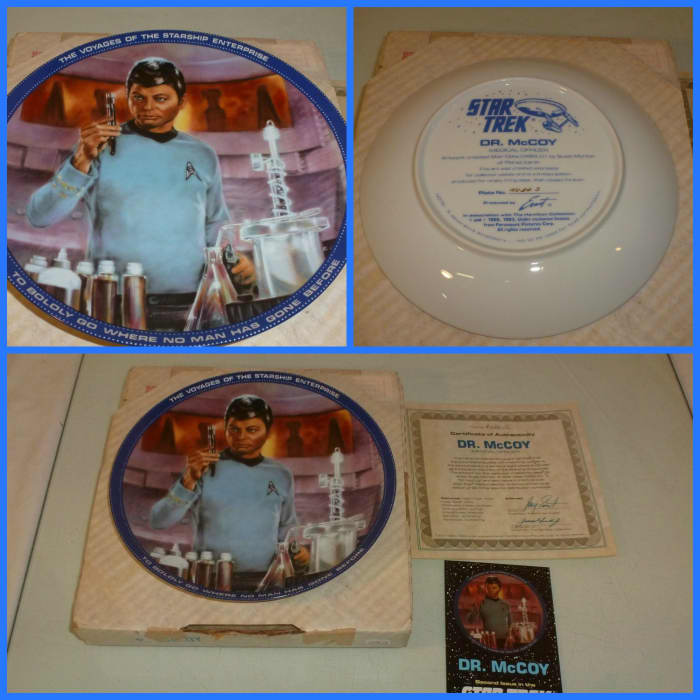 This beautiful plate of Dr. McCoy is in excellent condition with no chips, cracks or glazing and it includes the original COA and its original box.