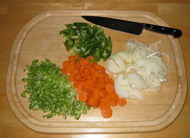 Preparing all the raw ingredients first will help to save time when assembling make ahead meals.