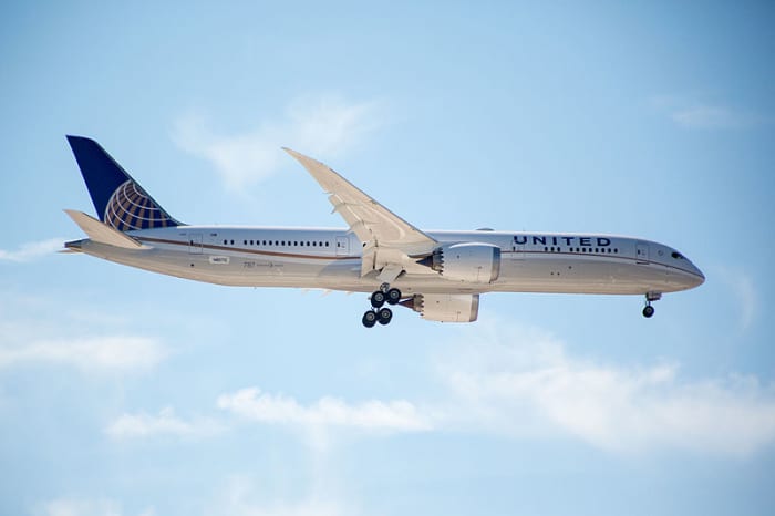 Test flight an a 787 Dreamliner after final assembly for United Airlines.