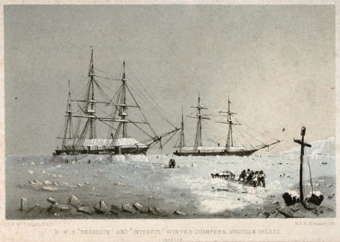 Drawing by Master George Frederick McDougall; Michael Hanhart; Nicholas Hanhart. When George Frederick McDougall drew the picture after which this print was made, he was a Master on H.M.S. Resolute.