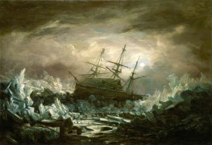 "Perilous Position of HMS 'Terror', Captain Back, in the Arctic Regions in the Summer of 1837". William Smyth (1800–1877).