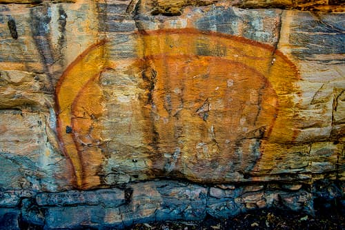 .. Rainbow Serpent, Aboriginal Rock Art, Ubirr, Kakadu National Park, Northern Territory,