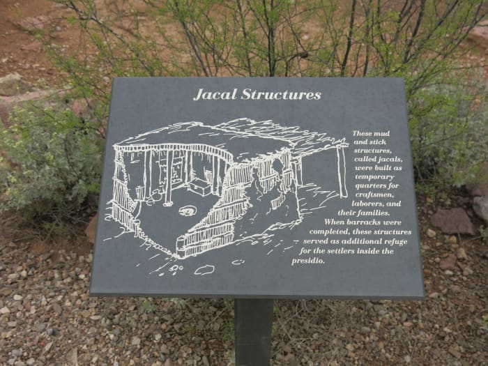 Jacal Structures were temporary quarters in the fort for craftsmen and others working inside the Presidio