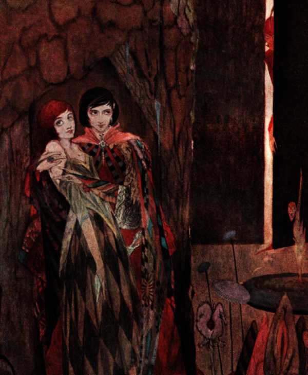 Here we show a portion of 'Dearest and best, with my whole heart I love thee' - it is from the suite of designs by Harry Clarke published in "Faust" (1925).