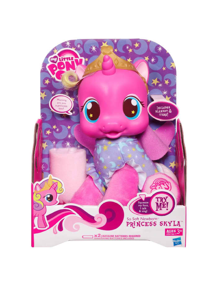 A toy of the newly introduced Alicorn Princess Skyla. Fortunately, not the canon name for the newset Alicorn in My Little Pony: Friendship is Magic. Yet.