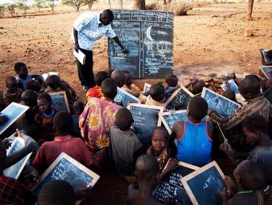 When their Peers Are Using Laptops and Smart Phones and Tabs, Children in Africa Are still Using Slates, Today In The Technological Era... No Classroom to Speak Of...