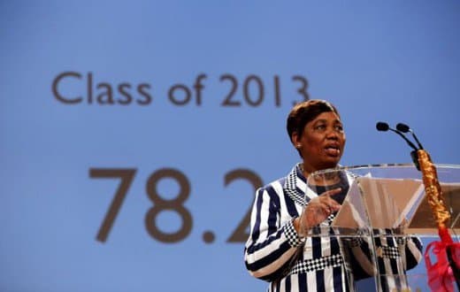 Basic Education Minister Angie Motshekga Releasing the 2013 NSC Matric Examination Results from the M1 Studios at the SABC in Auckland Park Johannesburg. Source: Moeletsi Mabe