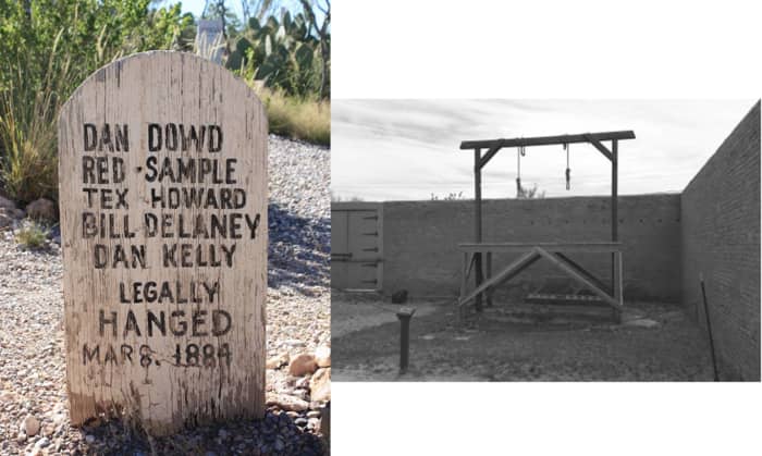 The most famous Wild West cemetery, Boothill Graveyard in Tombstone, Arizona is known mainly for containing the remains of a few outlaws involved in the most famous Wild West shootout, the Gunfight at the O.K. Corral.