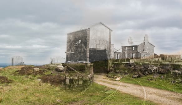 Looking at Drum House from the north where the incline curved eastward to Blakey Junction