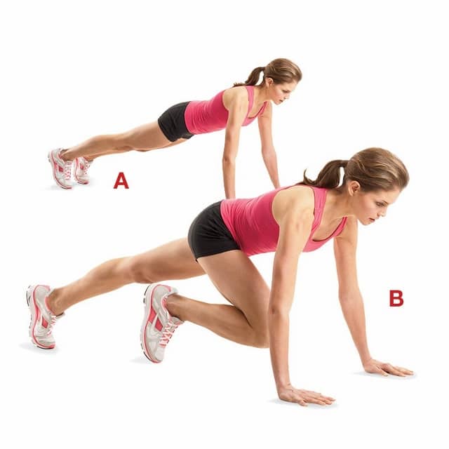 Slow Motion Mountain Climber: A core exercise designed to improve stability while transferring power from leg-to-leg.