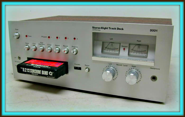 This is the JC Penney Stereo Eight deluxe Track Deck 3331, She measures 14 inches across, and is 6 inches tall, and 9 inches deep this is including the knobs ...